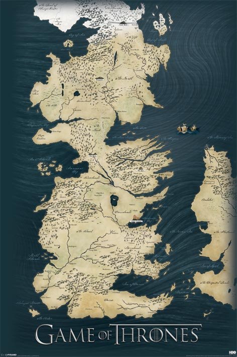 Plakat PYRAMID INTERNATIONAL, Games Of Thrones - Map, 61x91 cm