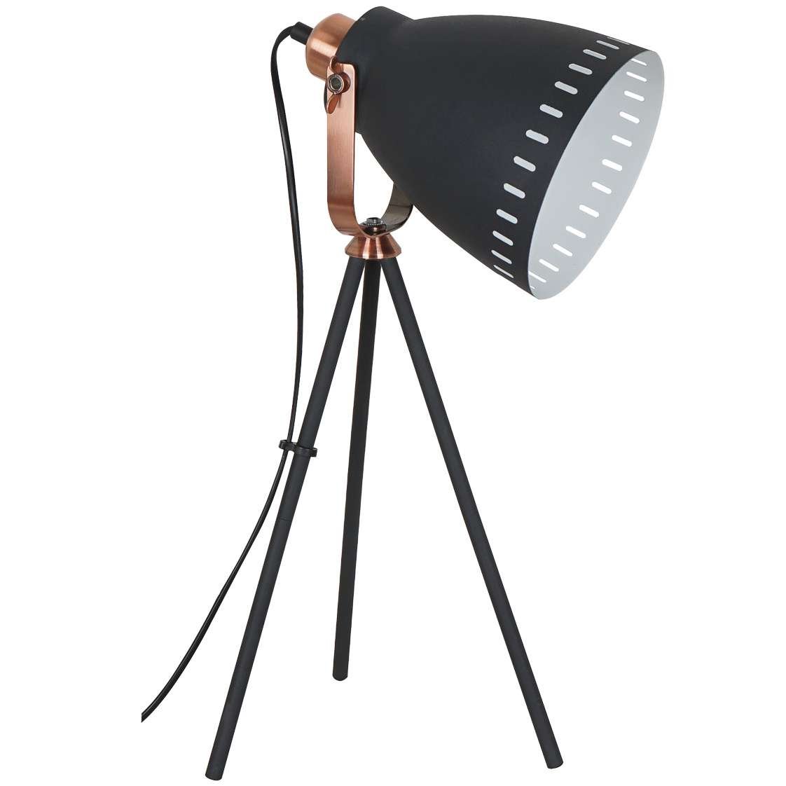 Italux Stojąca LAMPKA biurkowa FRANKLIN ML-HN2278-B+RC sztalugowa LAMPA stołowa na trójnogu czarna ML-HN2278-B+RC