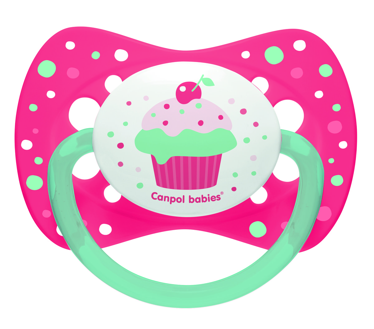 Canpol babies Canpol Smoczek silikonowy symetryczny Cupcake 18m+ : Kolor - Różowy