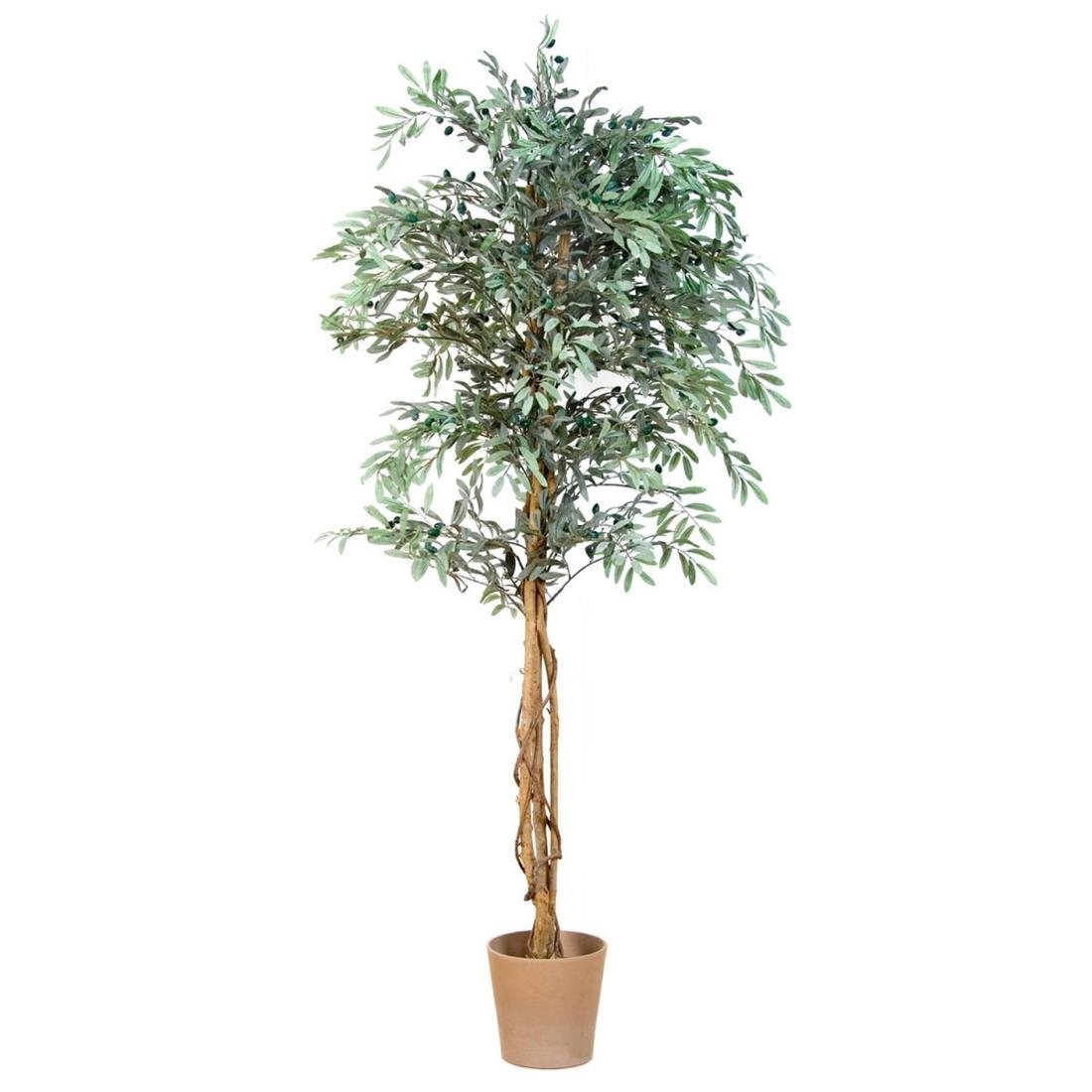 MAX Drzewko sztuczne dekoracyjne - oliwne z oliwkami 180 cm