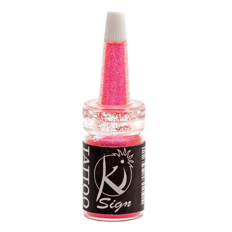 Ki-Sign Brokat do ciała, 7 ml, różowy neonowy UV