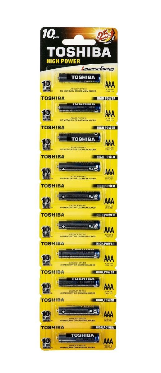 Toshiba Baterie alkaliczne LR03GCP BP1x10 Alkaliczny manganowy x 10