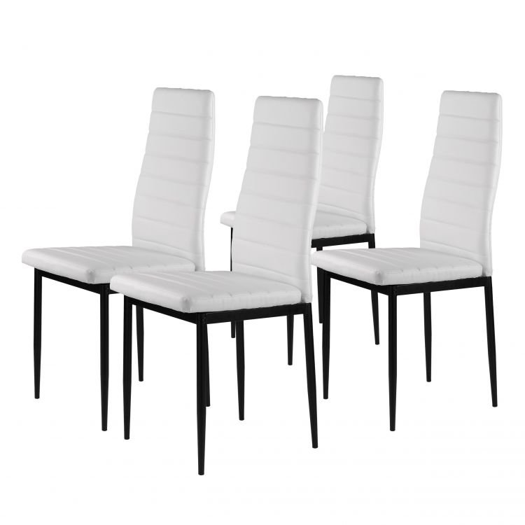 GoodHome Krzesła tapicerowane 4x krzesło do salonu jadalni Goodhome DC855-4 WHITE