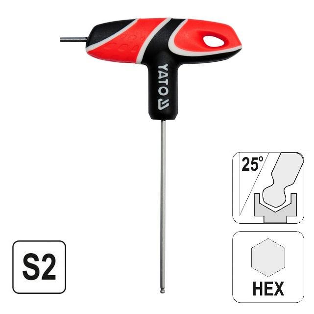 Yato Klucz trzpieniowy hex (z kulką) z rękojeścią 4mm YT-05588