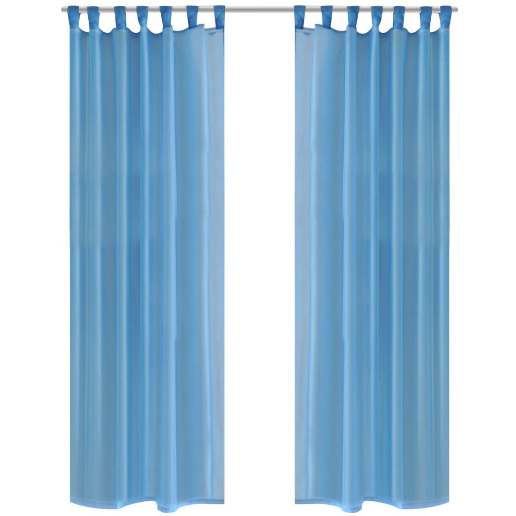 vidaXL Zasłona na szelkach, prześwitująca, turkusowa, 140x175 cm, 2 sztuki