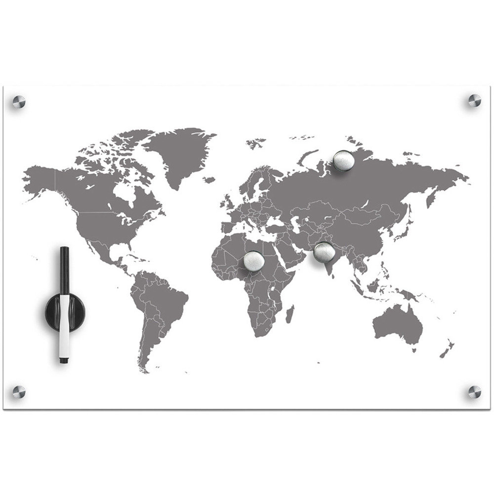 Zeller Tablica magnetyczna World + 3 magnesy 60x40 cm ZELLER B072MMR4PW