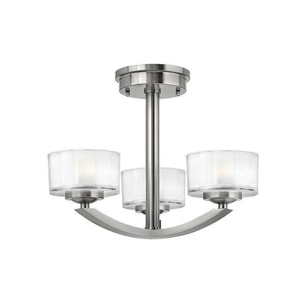 Zdjęcia - Żyrandol / lampa Elstead Lighting Meridian lampa sufitowa 3 srebrna HK-MERIDIAN-SF - Hinkley 