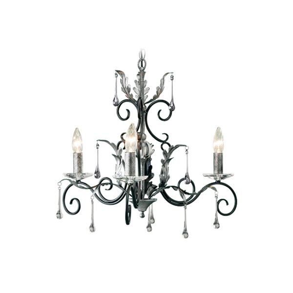 Elstead Lighting Amarilli 3Lt Chandelier Black/Silver AML3 BLK/SILVER Elstead lampa wisząca stylowa świecznikowa AML3 BLK/SILVER)