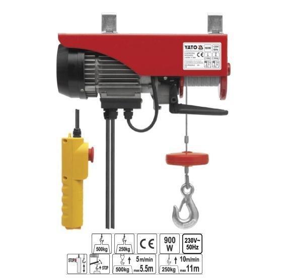 Yato Elektryczna wciągarka linowa 900W 250/500kg YT-5904