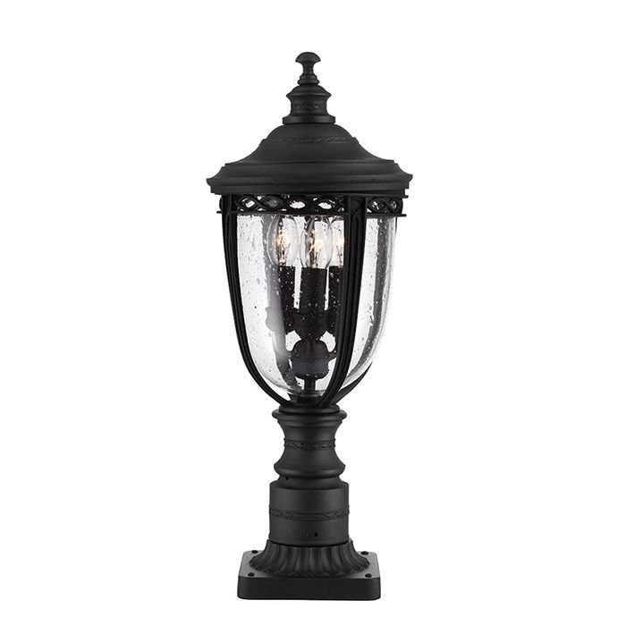 Elstead Lighting English Bridle 3Lt Medium Pedestal Black FE/EB3/M BLK Lampa ogrodowa IP44 stylowa FE/EB3/M BLK)