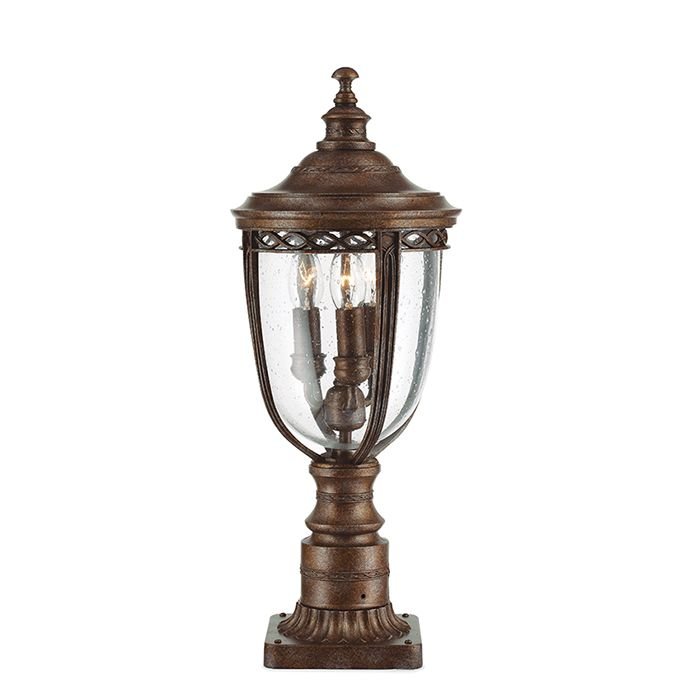Elstead Lighting English Bridle 3Lt Medium Pedestal British Bronze FE/EB3/M BRB Lampa ogrodowa IP44 stylowa FE/EB3/M BRB)