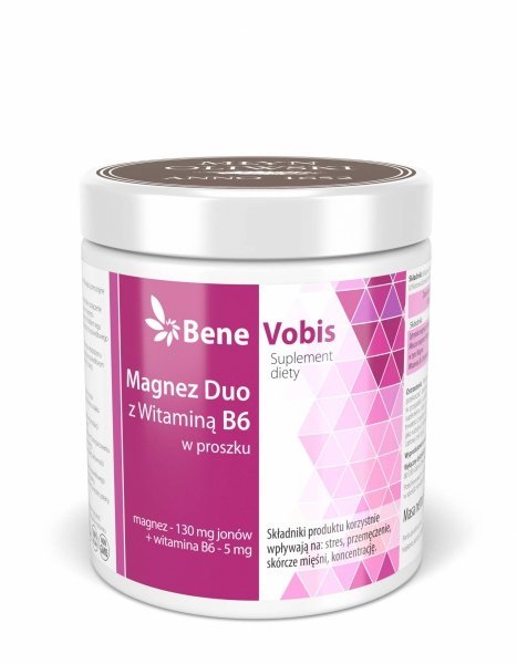Młyn Oliwski Młyn Oliwski, Magnez DUO z witaminą B6 (cytrynian magnezu + mleczan magnezu), Bene Vobis, 500 g