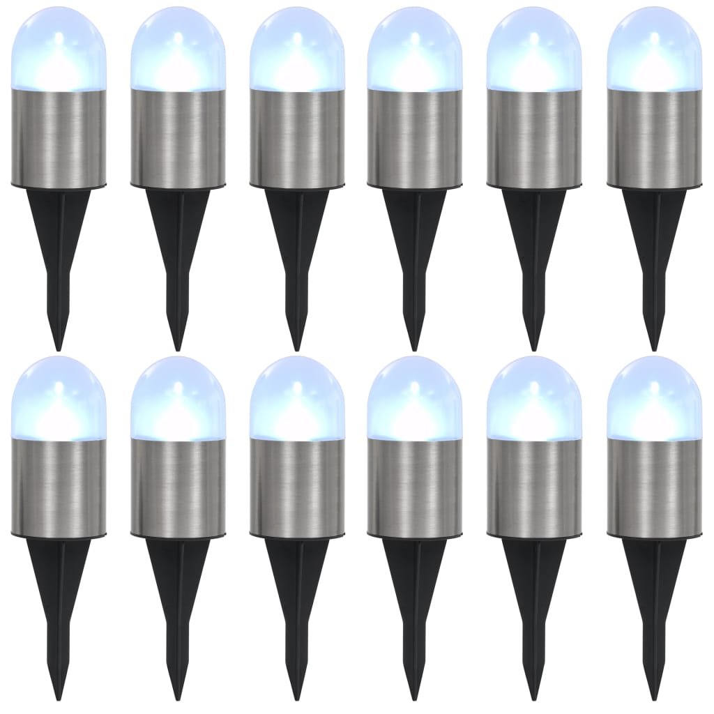 vidaXL Solarne lampy gruntowe, 12 szt., białe LED
