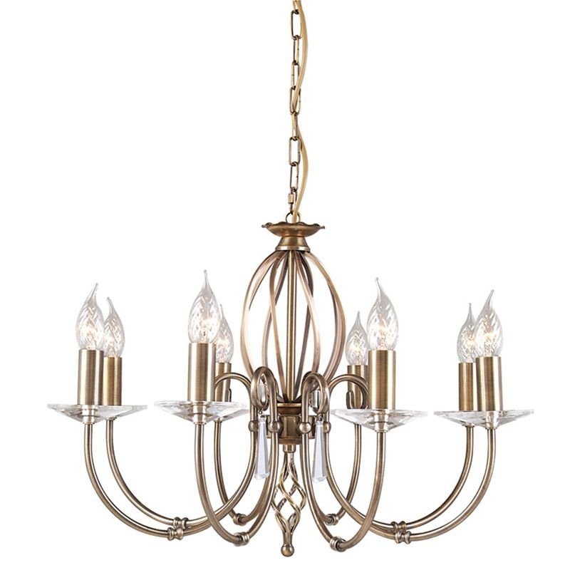 Elstead Lighting Aegean 8Lt Chandelier Aged Brass AG8 AGED BRASS Elstead lampa wisząca stylowa świecznikowa AG8 AGED BRASS )