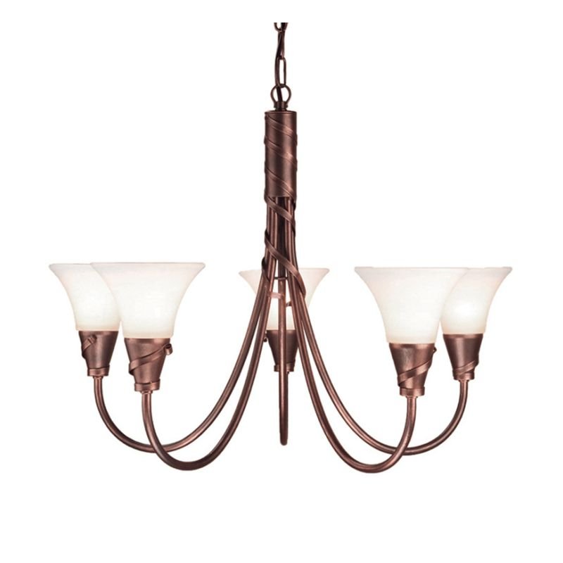 Elstead Lighting Emily 5Lt Chandelier Copper EM5 COPPER Elstead lampa wisząca stylowa EM5 COPPER )
