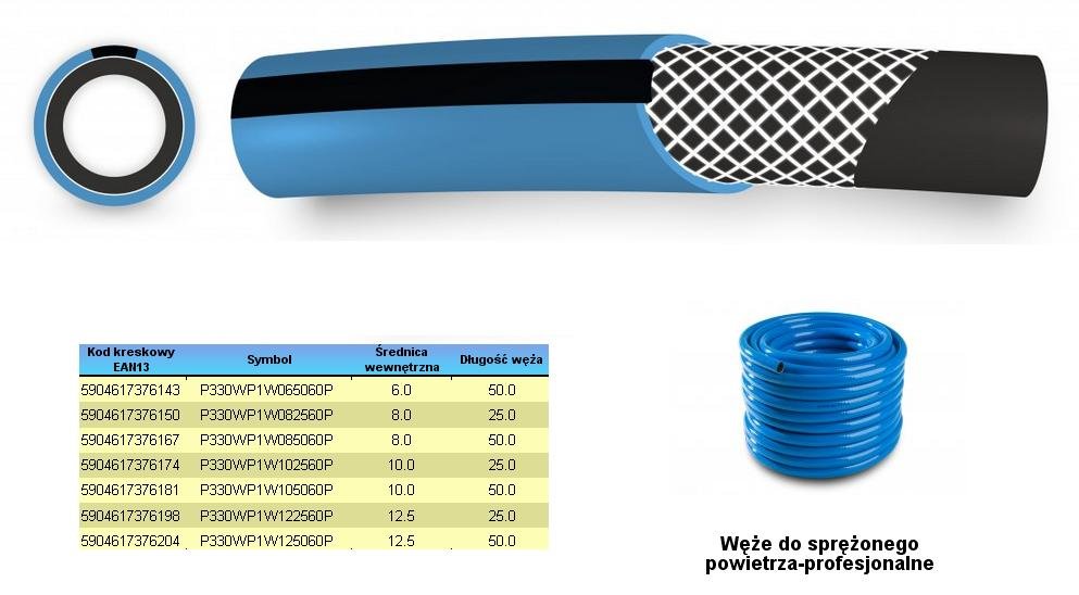 POLIX Wążdo sprężonego powietrza POLIX,  8 mm x 50 m