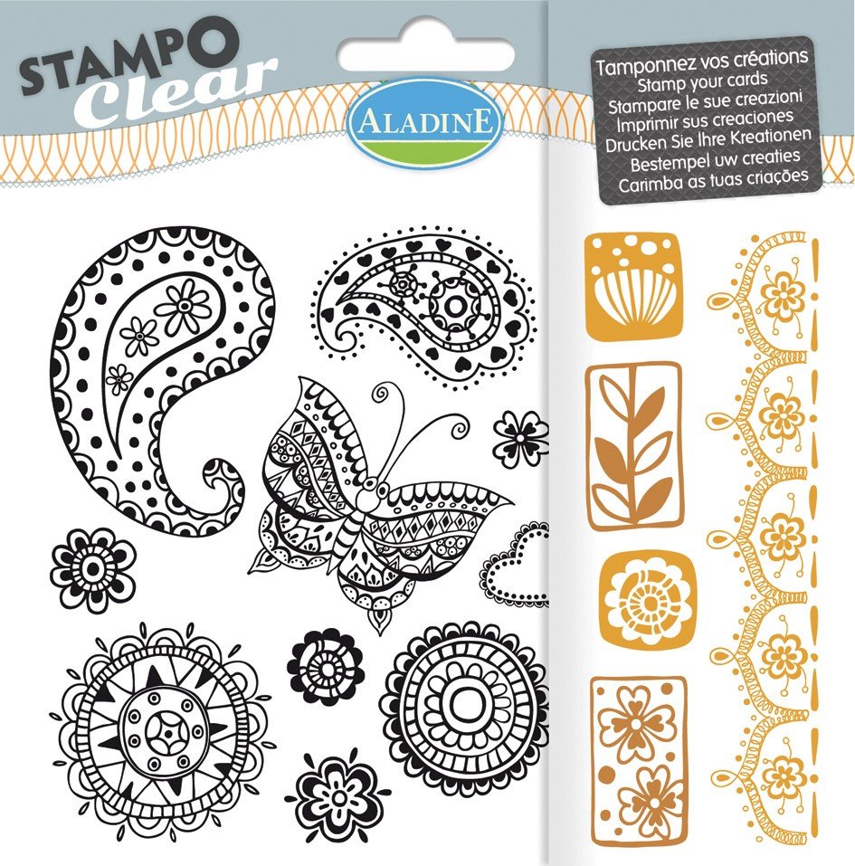 Aladine Stemple silikonowe, wzorki w kwiatki