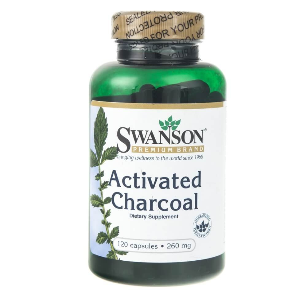 SWANSON Activated Charcoal 260 mg - 120 kapsułek