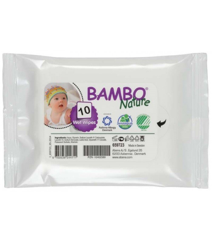 Bambo Nature chusteczki nawilżane, 10 szt.
