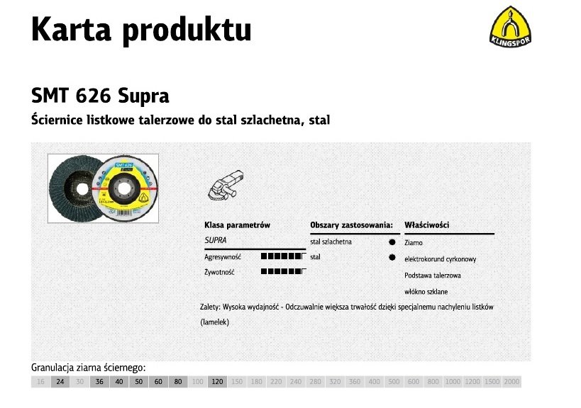 Klingspor ściernica talerzowa 60 SMT 626 FI 125 321695