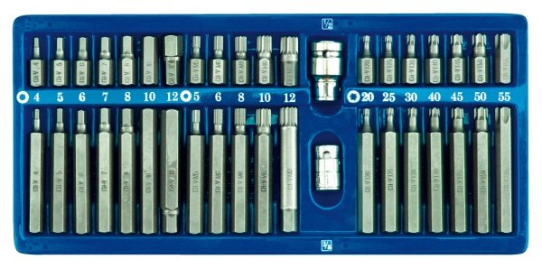 Vorel Końcówki specjalne Hex torx Spline w metalowej kasecie 40szt. 66400