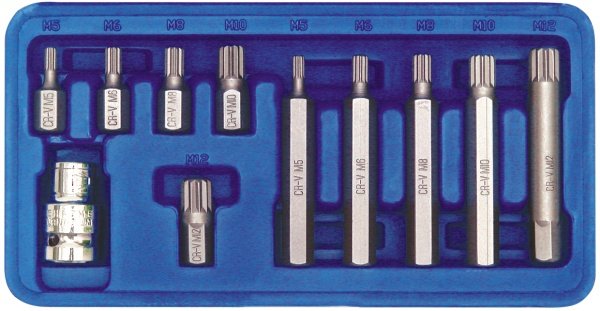 Vorel Końcówki specjalne Spline M5-M12 30/75mm 11szt. 66770