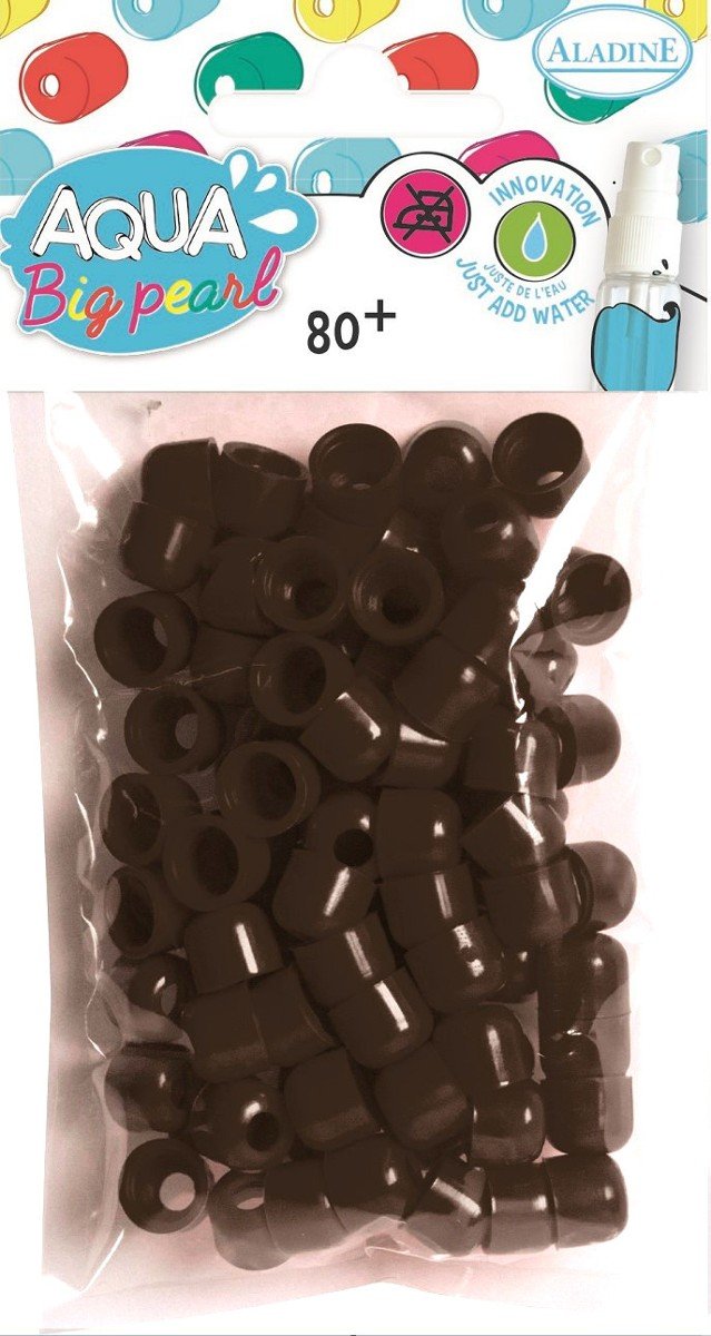 Aladine Koraliki, aqua big pearl, brązowe, 80 sztuk