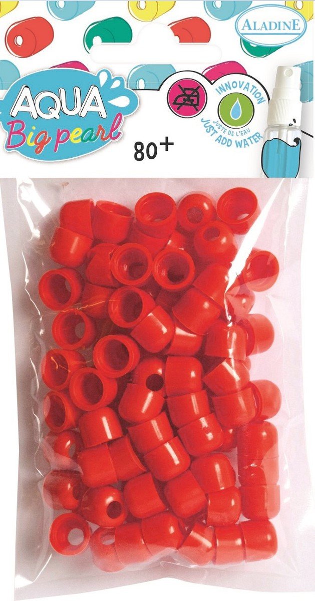 Aladine Koraliki, aqua big pearl, czerwone, 80 sztuk
