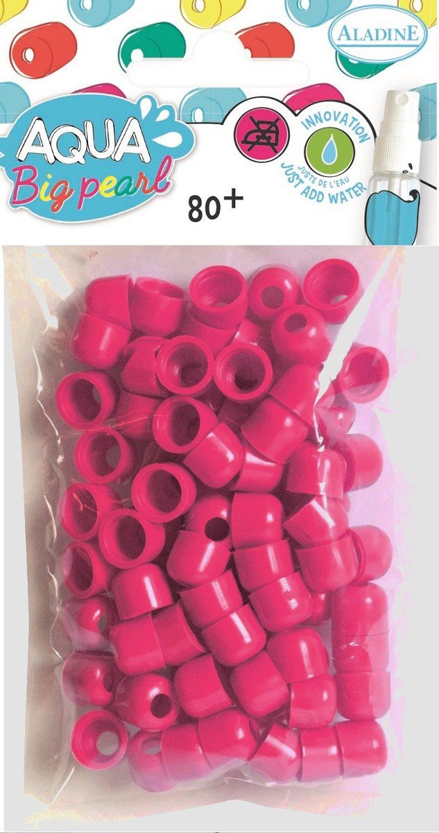 Aladine Koraliki, aqua big pearl, różowe, 80 sztuk