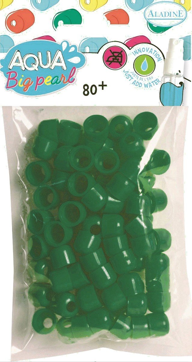 Aladine Koraliki, aqua big pearl, zielone, 80 sztuk