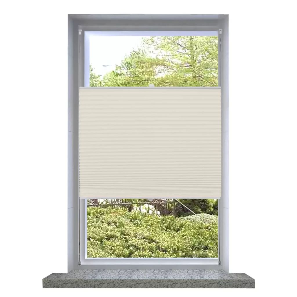 vidaXL vidaXL Roleta plisowana, kremowa (80x125 cm)