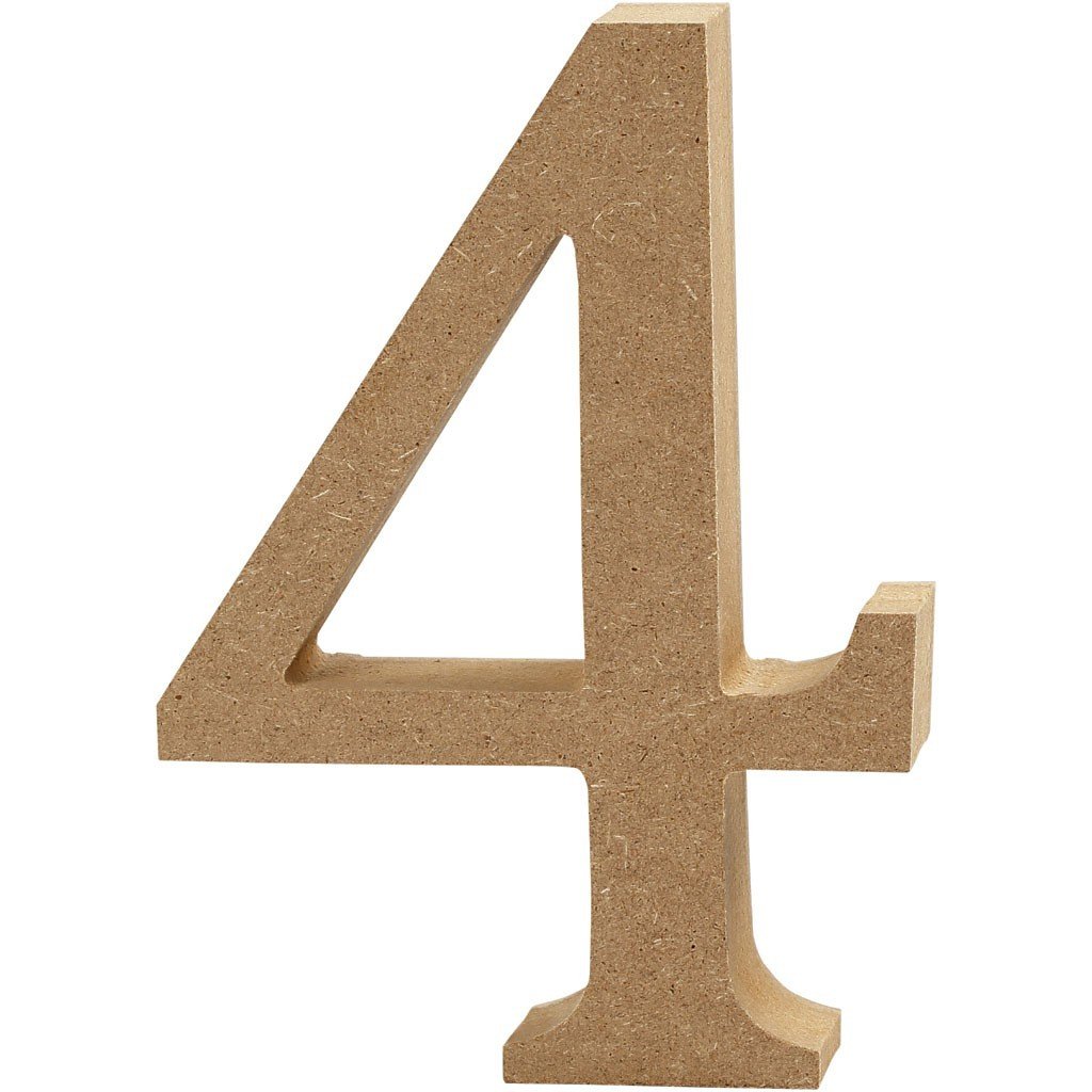 Creativ Company A/S Cyfra 4 z MDF, 8 cm
