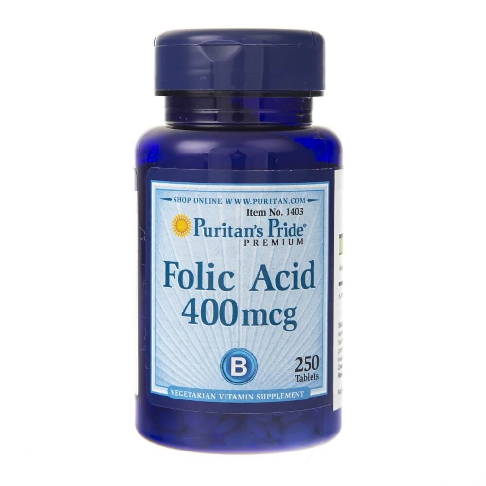 Puritan's Pride Puritan's Pride Kwas foliowy 400 mcg - 250 tabletek