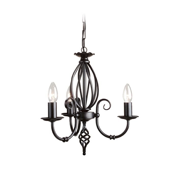 Elstead Lighting Artisan 3Lt Chandelier Black ART3 BLACK Elstead lampa wisząca stylowa świecznikowa ART3 BLACK)