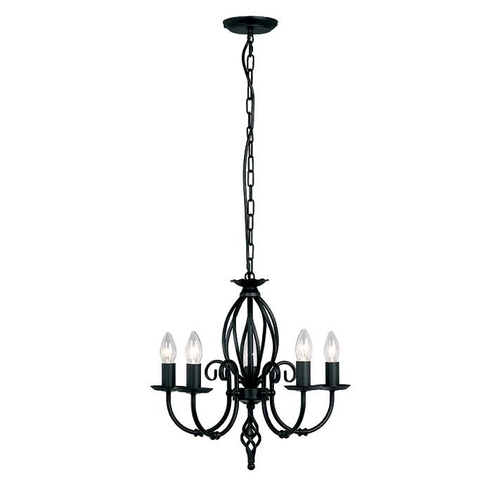 Elstead Lighting Artisan 5Lt Chandelier Black ART5 BLACK Elstead lampa wisząca stylowa świecznikowa ART5 BLACK)