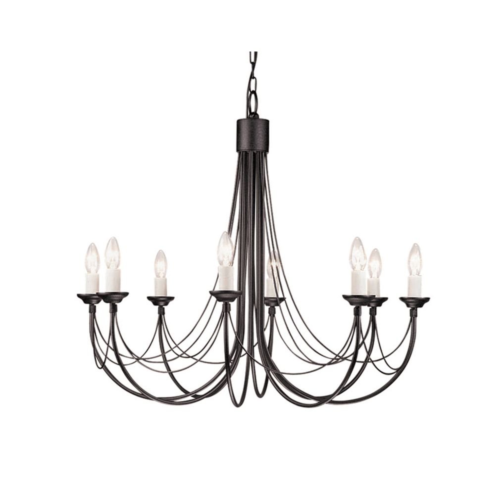 Elstead Lighting Carisbrooke 8Lt Chandelier Black CB8 BLACK Elstead lampa wisząca stylowa świecznikowa CB8 BLACK )