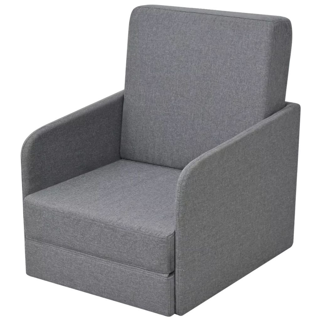 vidaXL Rozkładany fotel tapicerowany 59,5x72x72,5 cm jasny szary 243648