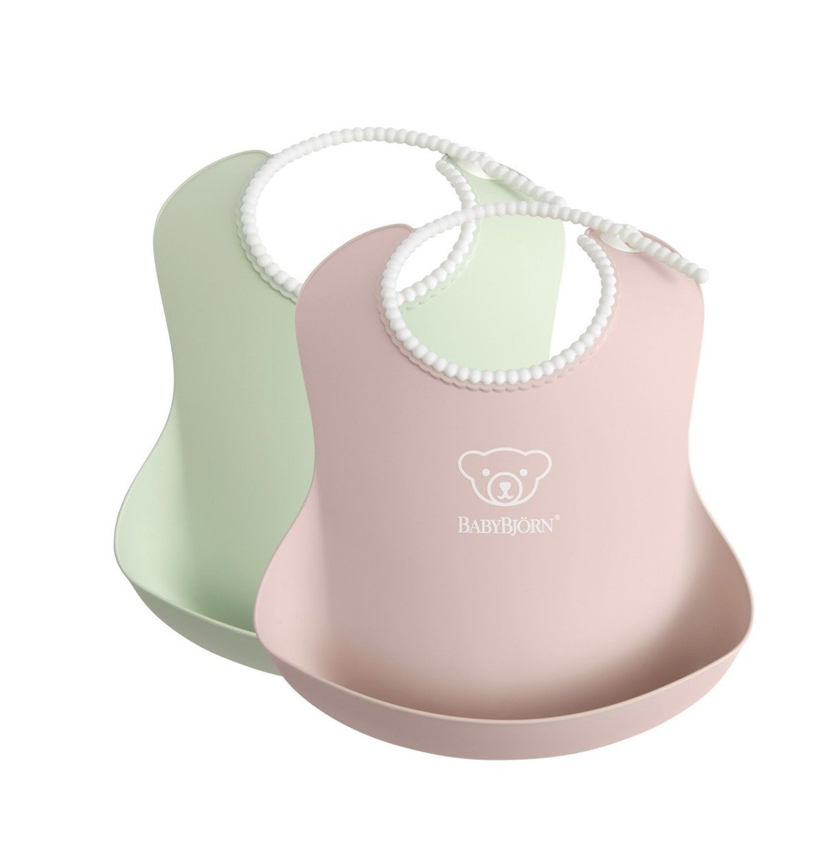 Baby Bjorn Śliniaki, Powder Green/ Powder Pink, 2 szt.