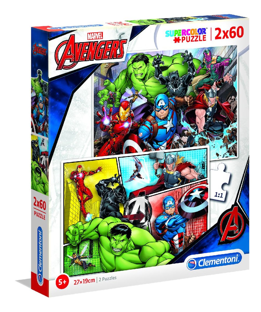 Clementoni Puzzle 2x60 elementy Super Kolor Avengers