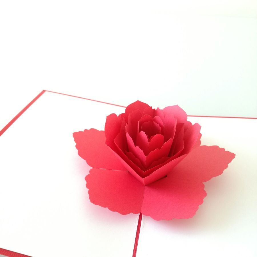 GrandGift Karnet walentynkowy 3D, Miłosna róża