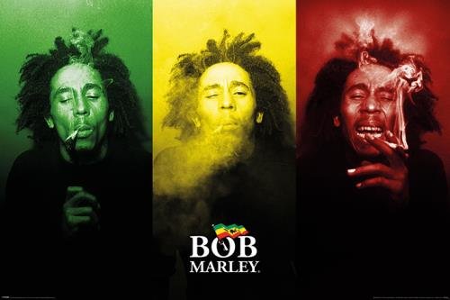 Plakat PYRAMID INTERNATIONA Bob Marley Tricolour Smoke, 91x61 cm