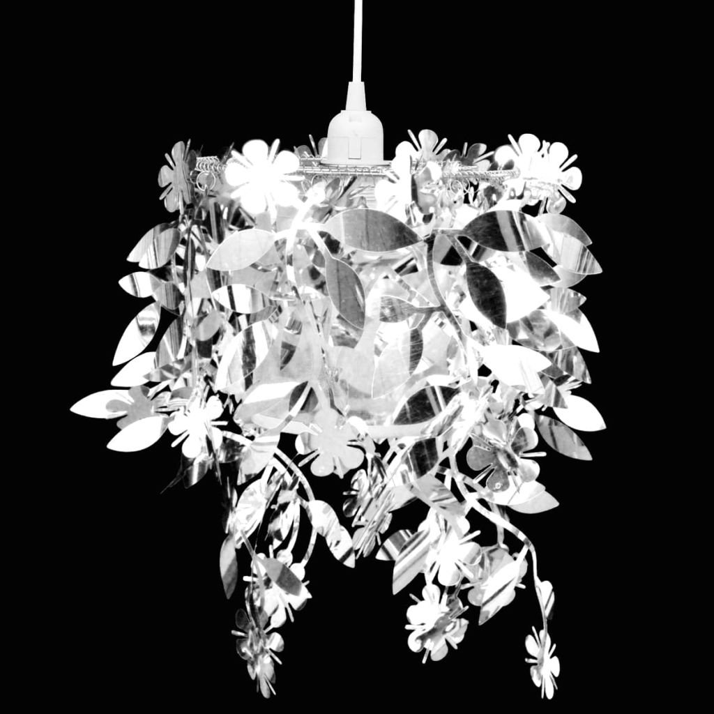VidaXL Lampa z abażurem w kształcie liści, 21,5 x 30 cm, srebrna 241129