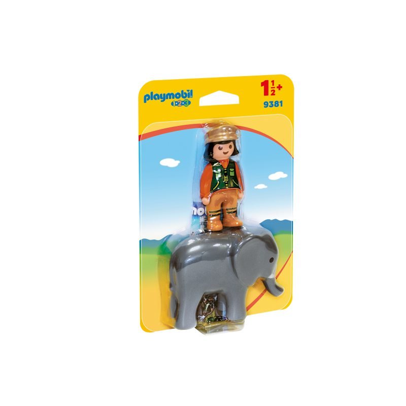 Playmobil 1.2.3 - Zookeeper with Elephant 9381