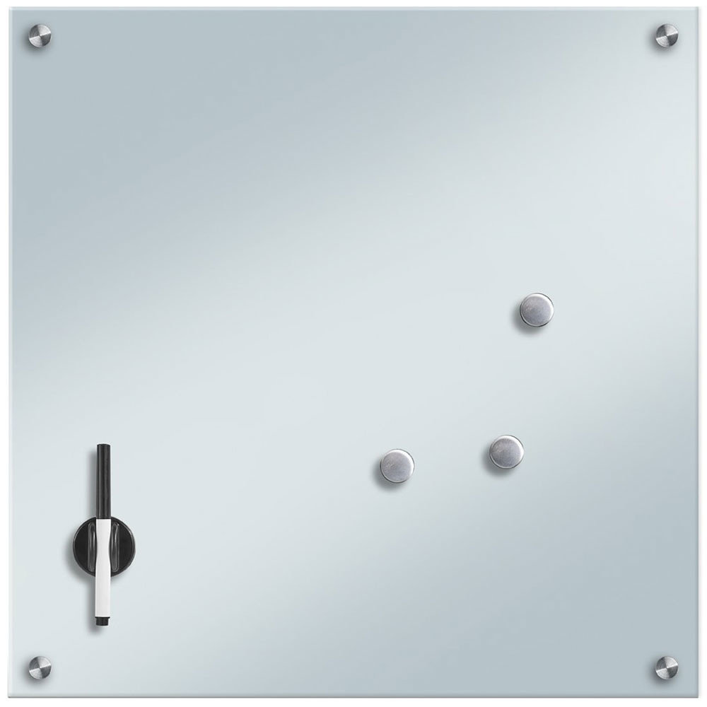 Zeller Szklana tablica magnetyczna MEMO biała + 3 magnesy 55x55 cm ZELLER B01DPI0I6E