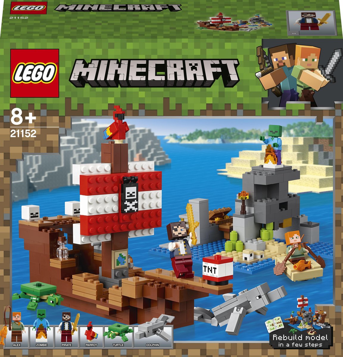 LEGO Minecraft Przygoda na statku pirackim 21152