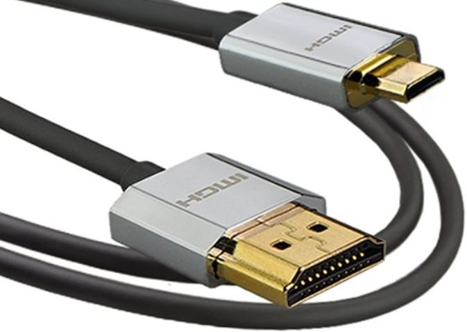 Lindy 41681 płaski Kabel HDMI - Micro HDMI (typu D) 1.4a High Speed Cat2 Etherne