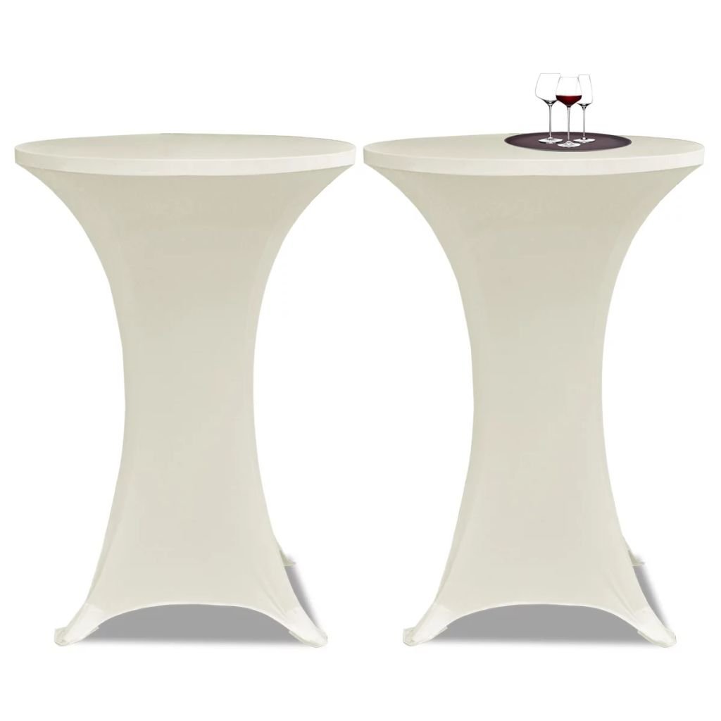 vidaXL Obrus na stół barowy  80 cm kremowy rozciągany 2 szt