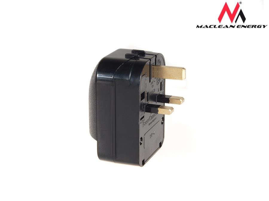 Maclean Adapter zasilania UK na Euro kątowy czarny MCE70 1_432798