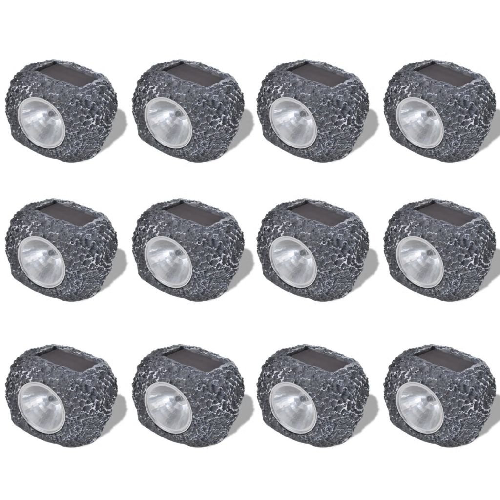 vidaXL Kamienie ogrodowe LED x12