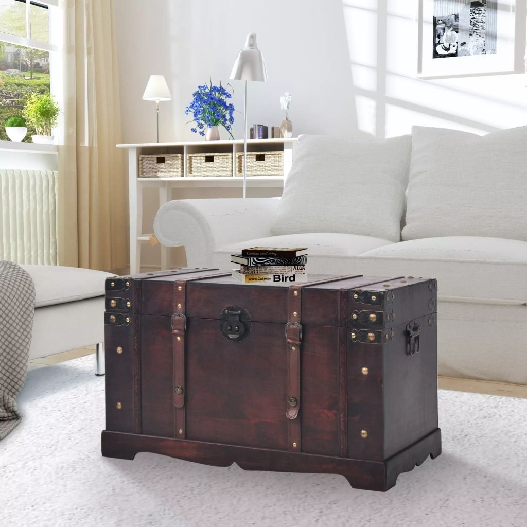 vidaXL Skrzynia w stylu vintage, drewniana, 66 x 38 40 cm